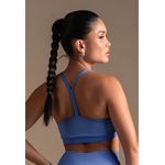 Top Fitness Frelith Fosco Brilho Viés Nadador - AZUL