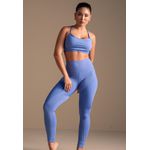 Top Fitness Frelith Fosco Brilho Viés Nadador - AZUL