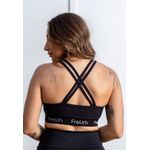 Top Fitness Decote V Elástico Frelith - PRETO