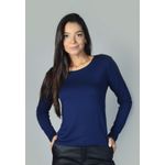 Blusa Frelith Manga Longa Lisa - MARINHO
