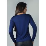 Blusa Frelith Manga Longa Lisa - MARINHO