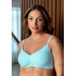 Sutiã Frelith Top Franzido Canelado - VERDE AGUA