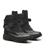 BOTA THUNDER PRETA AMARRAR COURO FLOR COURACA SOLA BORRACHA