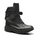 BOTA THUNDER PRETA AMARRAR COURO FLOR COURACA SOLA BORRACHA