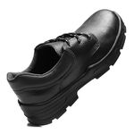 SAPATO PRETO AMARRAR COURO BICO PLASTICO PU BIDENSIDADE