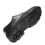 SAPATO PRETO AMARRAR COURO BICO PLASTICO PU BIDENSIDADE