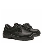 SAPATO PRETO AMARRAR COURO FLOR BICO PLASTICO PU BIDENSIDADE