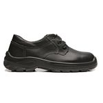 SAPATO PRETO AMARRAR COURO FLOR BICO PLASTICO PU BIDENSIDADE