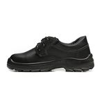 SAPATO PRETO AMARRAR COURO FLOR BICO PLASTICO PU BIDENSIDADE