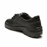 SAPATO PRETO AMARRAR COURO FLOR BICO PLASTICO PU BIDENSIDADE