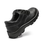 SAPATO PRETO AMARRAR COURO FLOR BICO PLASTICO PU BIDENSIDADE