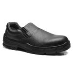 SAPATO PRETO ELASTICO COURO BICO PLASTICO PU BIDENSIDADE