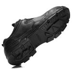 TENIS PRETO AMARRAR COURO FLOR BICO COMPOSITE PU BIDENSIDADE