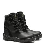 BOTA COLUMBUS PRETA AMARRAR COURO LISO BICO COMPOSITE PU BID (PRP)(B.EST)