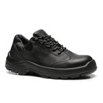 TENIS PRETO AMARRAR COURO FLOR BICO ACO PU BIDENSIDADE