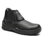 BOTINA PRETA ELASTICO COURO FLOR BICO COMPOSITE PU BIDENSIDADE (PRP)