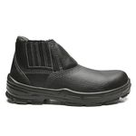 BOTINA PRETA ELASTICO COURO FLOR BICO COMPOSITE PU BIDENSIDADE (PRP)