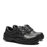 SAPATO PRETO AMARRAR COURO FLOR BICO COMPOSITE PU BIDENSIDADE