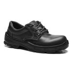 SAPATO PRETO AMARRAR COURO FLOR BICO COMPOSITE PU BIDENSIDADE