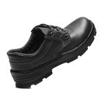 SAPATO PRETO AMARRAR COURO FLOR BICO COMPOSITE PU BIDENSIDADE