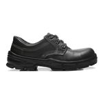 SAPATO PRETO AMARRAR COURO FLOR BICO COMPOSITE PU BIDENSIDADE