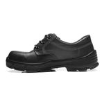 SAPATO PRETO AMARRAR COURO FLOR BICO COMPOSITE PU BIDENSIDADE