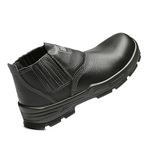 BOTINA PRETA ELASTICO COURO BICO COMPOSITE PU BIDENSIDADE