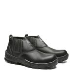 BOTINA PRETA ELASTICO COURO BICO COMPOSITE PU BIDENSIDADE (PRP)