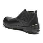 BOTINA PRETA ELASTICO COURO BICO COMPOSITE PU BIDENSIDADE (PRP)