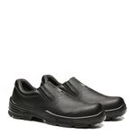SAPATO PRETO ELASTICO COURO BICO COMPOSITE PU BIDENSIDADE