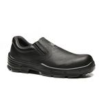 SAPATO PRETO ELASTICO COURO BICO COMPOSITE PU BIDENSIDADE