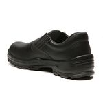 SAPATO PRETO ELASTICO COURO BICO COMPOSITE PU BIDENSIDADE