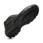 BOTINA PRETA ELASTICO COURO FLOR BICO COMPOSITE PU + BOR