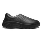 SAPATO PRETO ELASTICO COURO S. BICO PU BIDENSIDADE