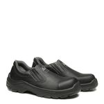 SAPATO PRETO ELASTICO MICROFIBRA BICO COMPOSITE PU BIDENSIDADE