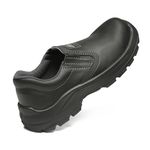 SAPATO PRETO ELASTICO MICROFIBRA BICO COMPOSITE PU BIDENSIDADE