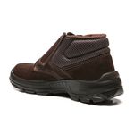 BOTINA MARROM CAFÉ VELCRO NOBUCK BICO PLASTICO PU BIDENSIDADE