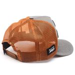 Boné Bad Fish Esporte Pesca Bordado Ancora Laranja e Cinza