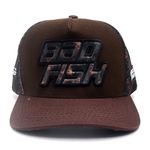 Boné Bad Fish Esporte Pesca Bordado Marrom