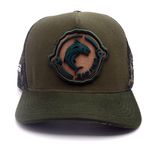Boné Bad Fish Esporte Pesca Bordado Marrom Militar