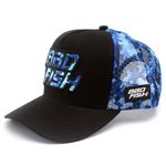 Boné Bad Fish Esporte Pesca Bordado Preto Azul 01