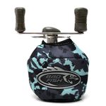 Capa Protetora Carretilha Molinete Perfil Baixo Neoprene Camuflado Militar Azul Claro