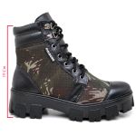 Coturno Bota Fulgore Roqueira Sola Plataforma Tratorado Preto Camuflado 7090
