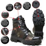 Coturno Bota Fulgore Roqueira Sola Plataforma Tratorado Preto Camuflado 7090