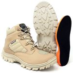 Coturno Militar Motociclista Fulgore C Zíper Bota Tático Cano Curto Americana Desert Areia