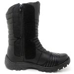 Coturno Militar Motociclista Preto Fulgore C/ Zíper Bota Tático Semi Impermeavel Cano Médio Preto
