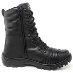 Coturno Militar Unissex Fulgore C/ Zíper Bota Tático Motociclista Cano Médio Preto