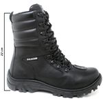 Coturno Militar Unissex Fulgore C/ Zíper Bota Tático Motociclista Cano Médio Preto