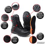 Coturno Militar Unissex Fulgore C/ Zíper Bota Tático Motociclista Cano Médio Preto