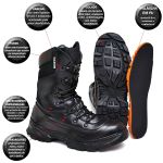 COTURNO TATICO ESCOLTA SEMI IMPERMEAVEL EMBORRACHADO EM COURO PRO PRETO FULGORE MILITAR